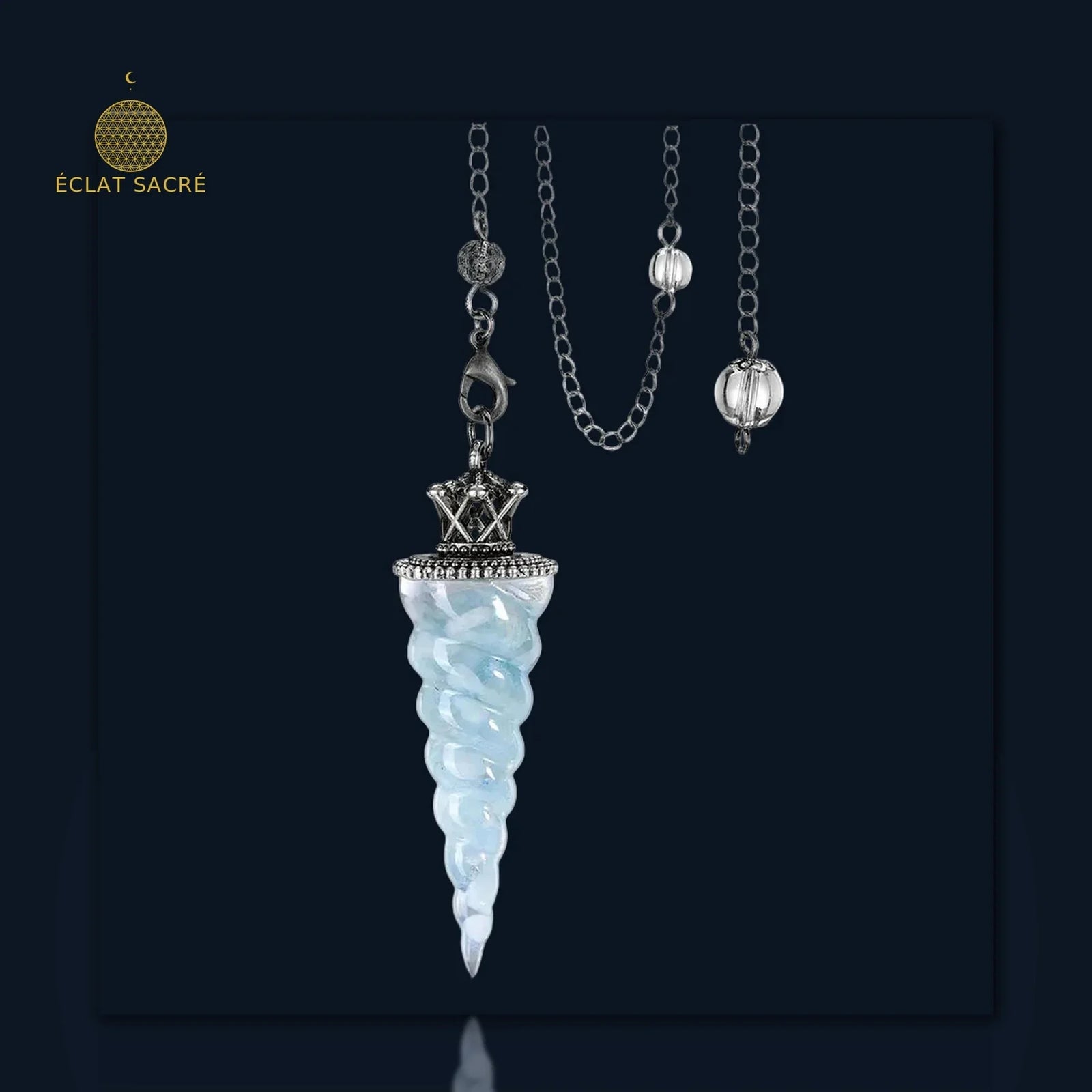 Pendule 7 Chakras en Cristaux Naturels - Divination & Harmonisation Énergétique - Éclat Sacré