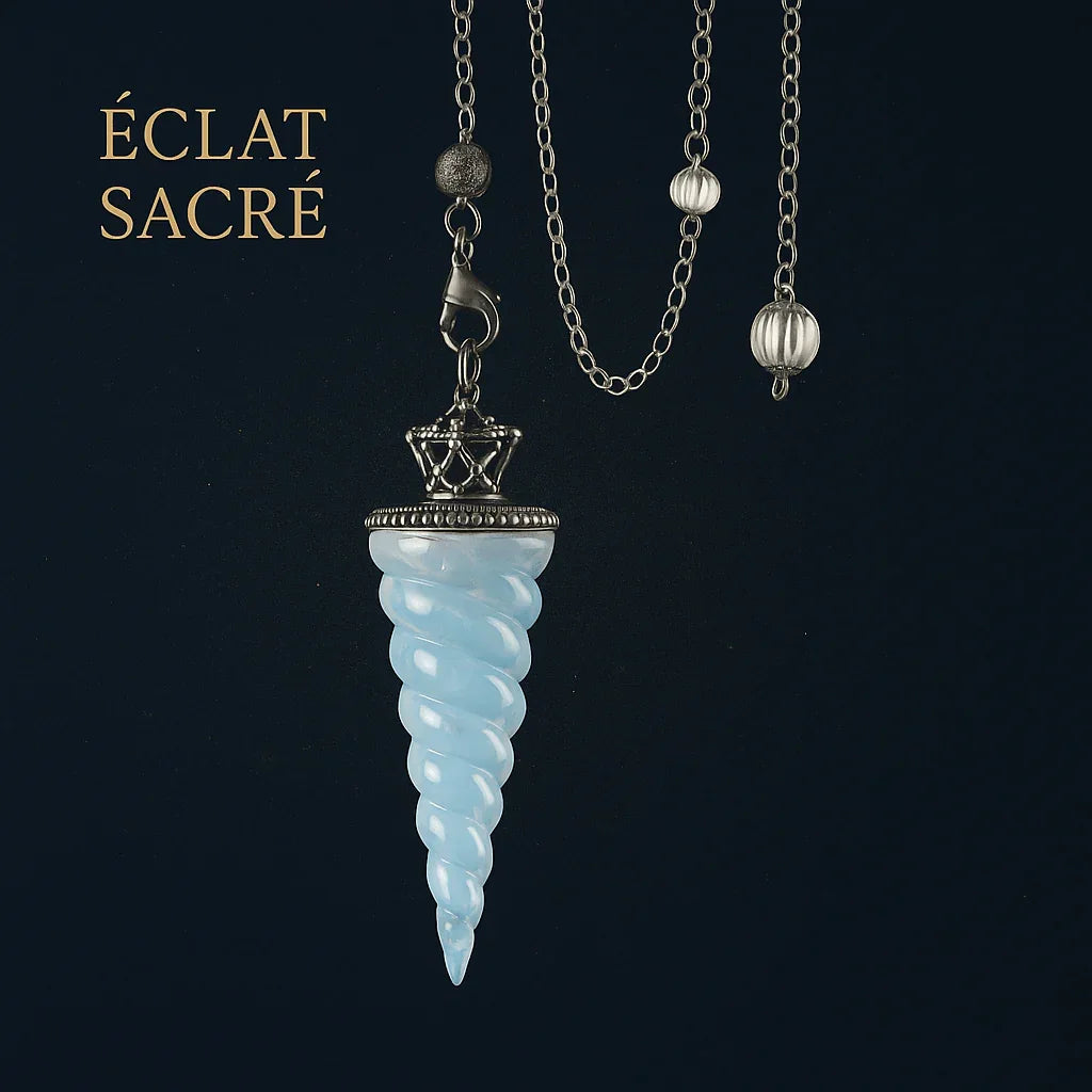 Pendule 7 Chakras en Cristaux Naturels - Divination & Harmonisation Énergétique - Éclat Sacré