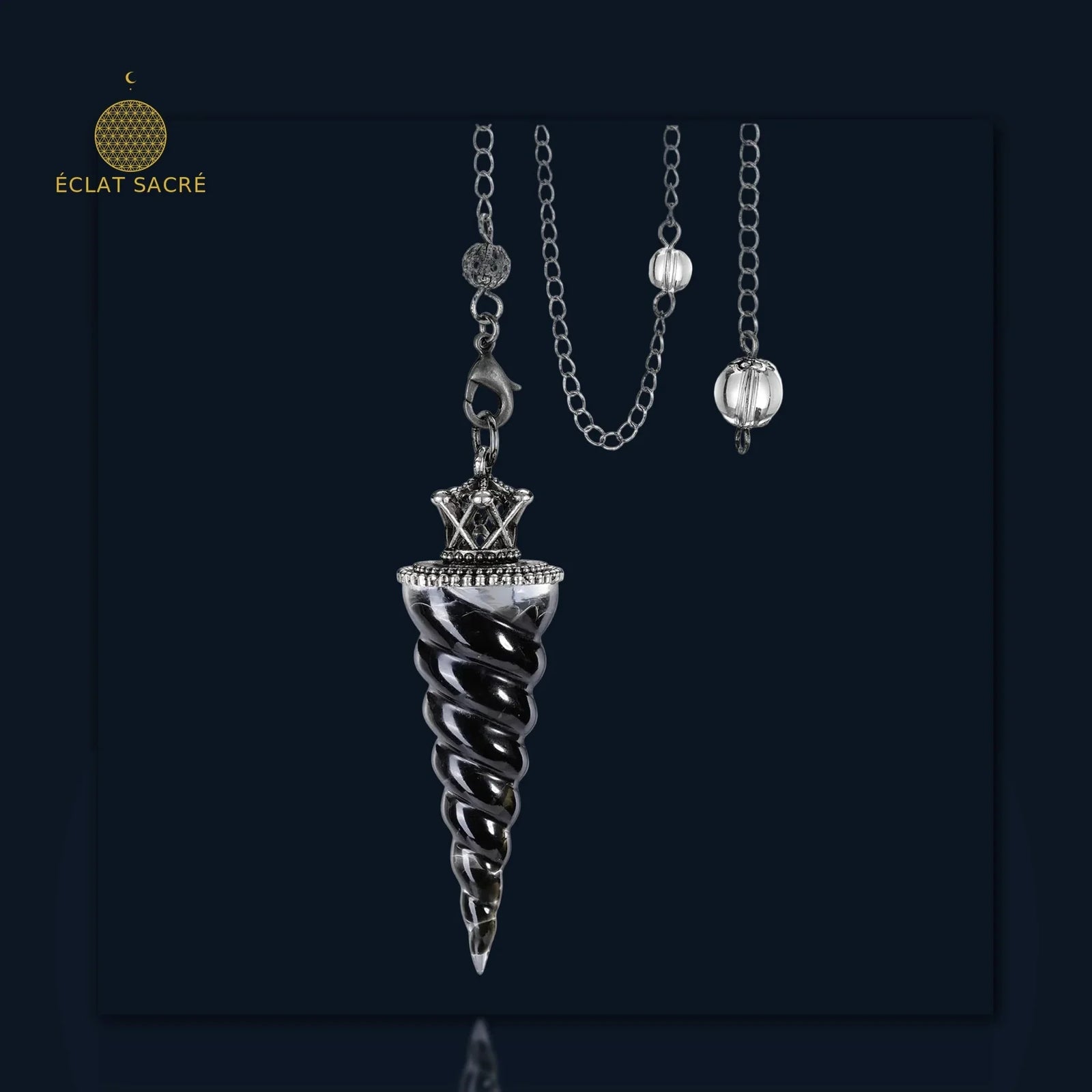 Pendule 7 Chakras en Cristaux Naturels - Divination & Harmonisation Énergétique - Éclat Sacré