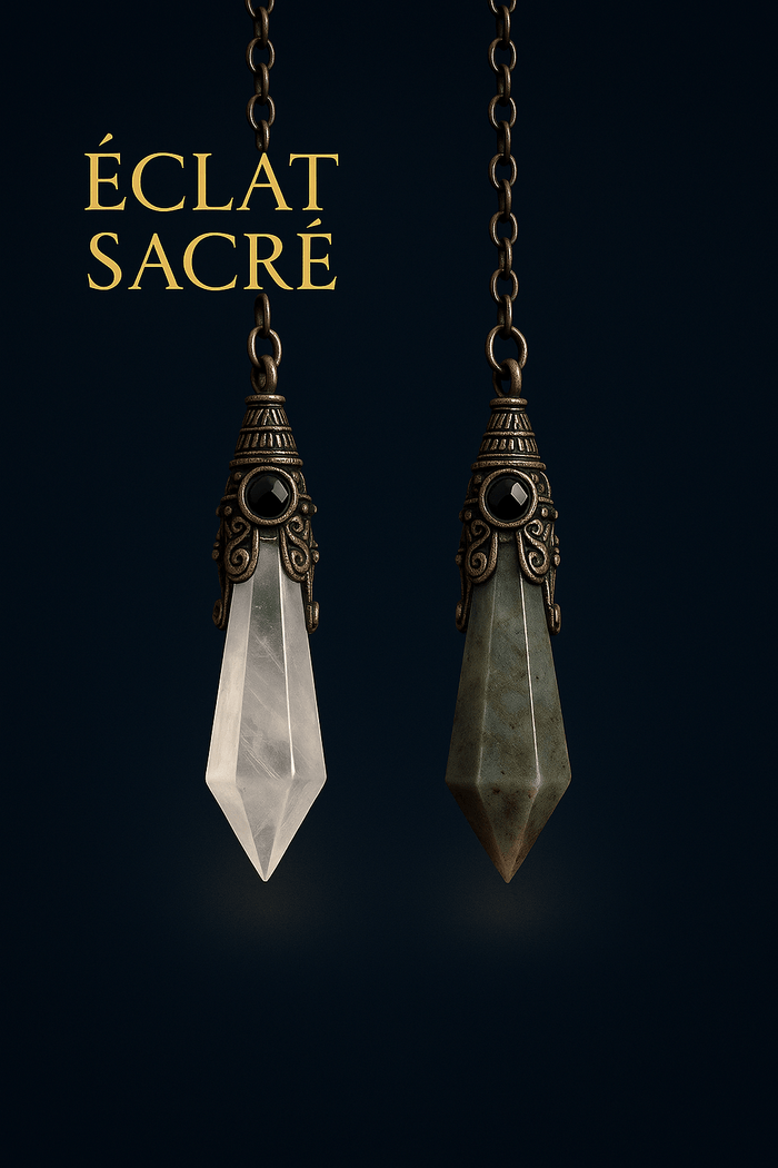🔮 Pendule Cristal Style Vintage Éclat Sacré - Pierres Naturelles & Énergie Ancestrale