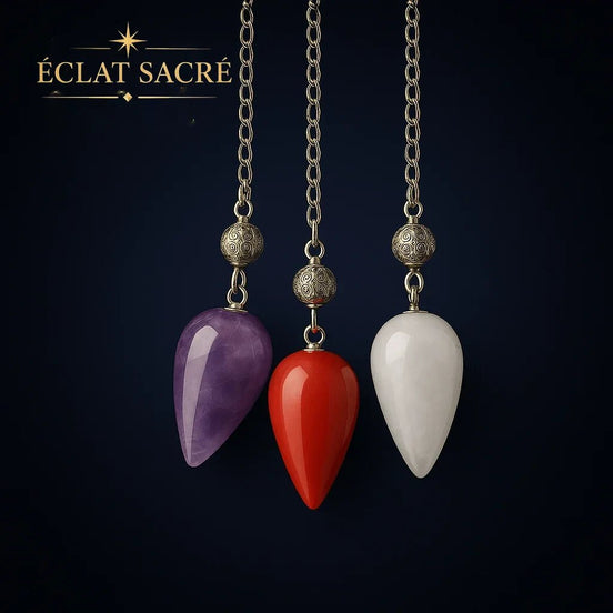 Pendule goutte en pierre naturelle pour la divination et la guidance – Éclat Sacré