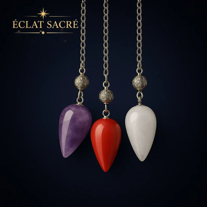 Pendule “Goutte Sacrée” en Pierre Naturelle - Divination, Guidance & Énergie