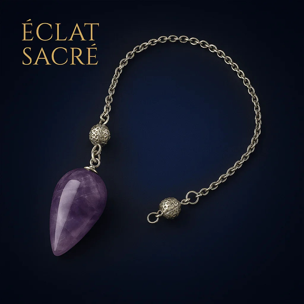 Pendule “Goutte Sacrée” en Pierre Naturelle - Divination, Guidance & Énergie - Éclat Sacré — vue 4