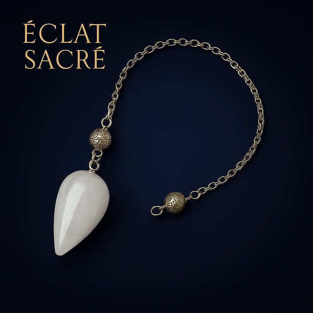 Pendule “Goutte Sacrée” en Pierre Naturelle - Divination, Guidance & Énergie - Éclat Sacré