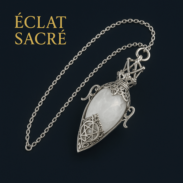 🔮 Pendule Grand Format - Cristaux Naturels & Énergie Intuitive - Éclat Sacré