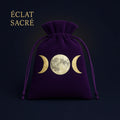 Pochette en Velours Soleil & Lune - Rangement Tarot, Pendule & Bijoux - Éclat Sacré
