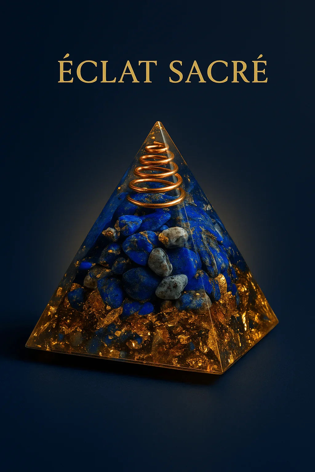 Pyramide Énergétique en Cristal Naturel - Orgonite Reiki & Harmonisation - Éclat Sacré — vue 2