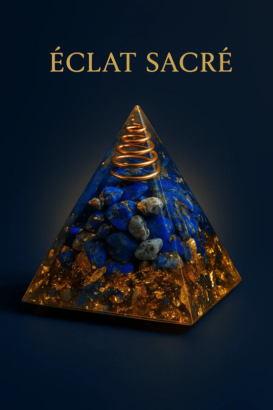 Pyramide Énergétique en Cristal Naturel - Orgonite Reiki & Harmonisation - Éclat Sacré