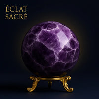 Sphère d’Améthyste Naturelle - Quartz de Rêve Énergétique & Sérénité - Éclat Sacré
