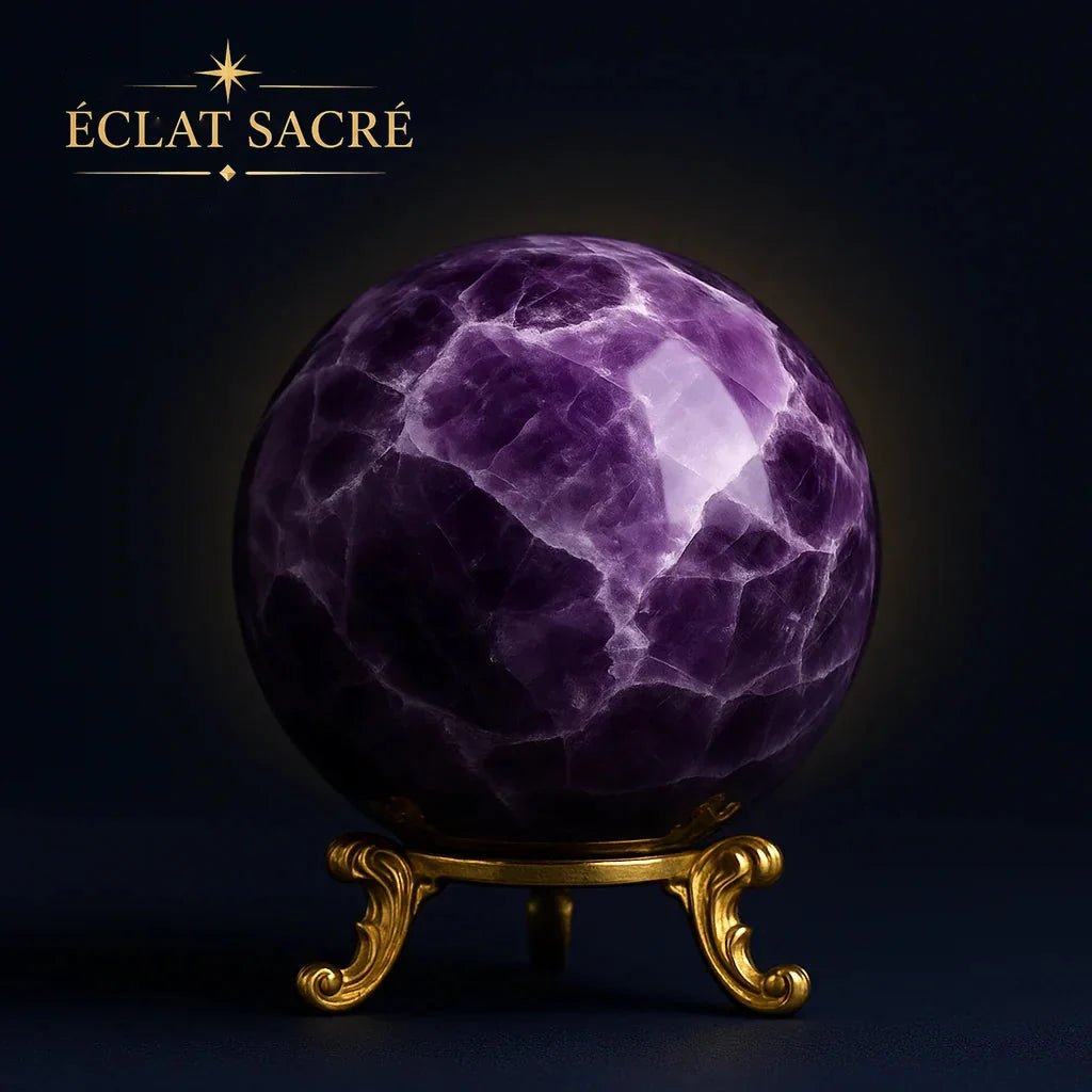 Sphère d’Améthyste Naturelle - Quartz de Rêve Énergétique & Sérénité - Éclat Sacré