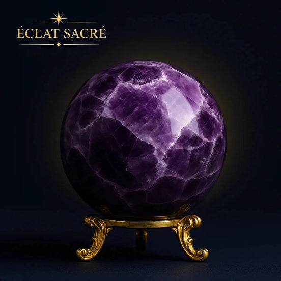 Sphère d’Améthyste Naturelle - Quartz de Rêve Énergétique & Sérénité - Éclat Sacré