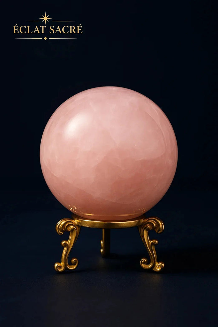 Sphère de Quartz Rose Naturel - Douceur du Cœur