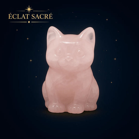 Statue Chat Cristal Éclat Sacré - Énergie de Guérison - Éclat Sacré