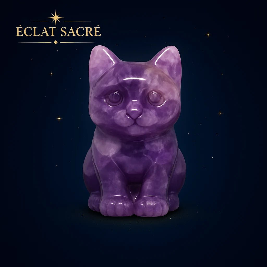Statue Chat Cristal Éclat Sacré - Énergie de Guérison - Éclat Sacré — vue 3