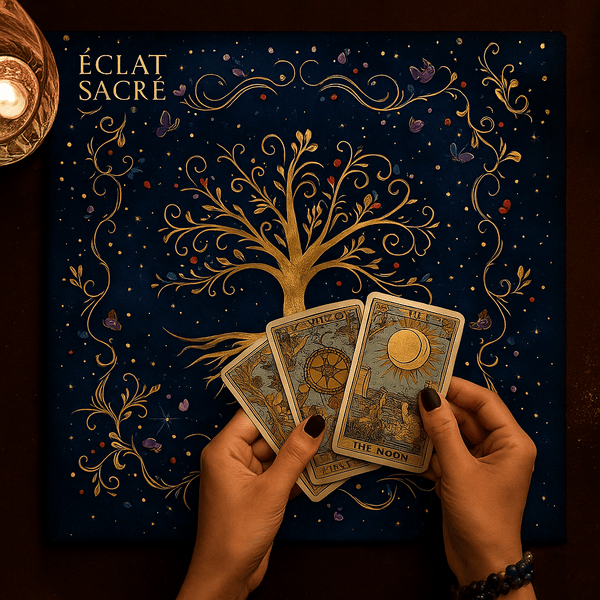 Tapis de Tarot “Arbre de Vie” - Harmonie, Énergie & Guidance - Éclat Sacré